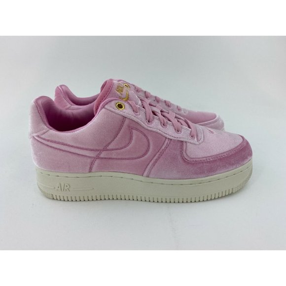 Nike Air Force 1 Low 07 Premium Pink Velour Women's Size 6 Sneakers - Picture 7 of 13